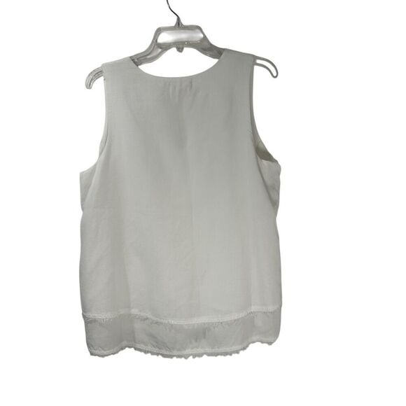 Cloth & Stone women’s white sleeveless v-neck blouse size Large.  #18-1929 - Picture 4 of 5